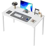 CubiCubi Schreibtisch Klein, 80 x 40 x 75 cm, computertisch PC Tisch, Heimbüro Schreibtisch, Küchentisch, Industriedesign für Zuhause, Büro, Arbeitszimmer, Schreiben, Weiß