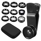 WEKADRIN Teiliges Smartphone Kameraobjektiv Weitwinkel Makro Fischaugen und Teleobjektiv mit Fach Zoom Robustes Kompaktes Ersatzlinsen Kit für Handy Fotografie und Kreative Aufnahmen