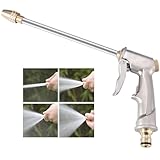 Gartenbrause Metall Hochdruck Garten Handbrause 4 Verstellbare Muster Wasserpistole Handbrause Garten-Spritzpistolen für Autowäsche Haustierdusche Gartenarbeit Bewässerungspflanzen
