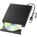 Yaeonku Externes Blu Ray CD DVD Laufwerk, USB 3.0 Typ-C 3D Bluray CD DVD BD Lese/Schreib Brenner Slim Optical Bluray, Externer Blu Ray Player für Windows XP/7/8/10/11 MacOS für PC,Laptop,Desktop,Mac