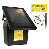 horizont Weidezaungerät Solar 9 V / 12 V - shockstar S70 inklusive 10 W Solarpanel - mit 3 stufiger LED-Anzeige und Stromsparschaltung - für Zaunlängen bis zu 12 km, 11.500 V maximale Spannung