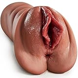 Realistischer Masturbator Taschenmuschi Silikon Masturbieren Sex Spielzeug mit 5D Klitoris Doppelkanal Masturbator Groß für Mann 2 in 1 Anal Erotik Sexspielzeug für die Männer solo
