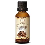 Ätherisches Anisöl 30ml - Sternanis Öl - Illicium Verum - Naturreines Ätherisches Öl Anis für Aromatherapie - Sternanis Samen Öl für Aroma Diffusers - Star Anise Öl für Duftkerzen und Seifen