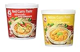 Cock Brand - Probierset Currypasten - 2er Pack (2 x 400g) - 2 Sorten, je 1 Dose Rote, Gelb Currypaste