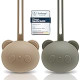 CAJA Schnullerbox 2er Set Schnulleraufbewahrung Silikon BPA frei hygienische Aufbewahrung für Babys und Kleinkinder Panda Design hochwertiges Baby Zubehör Geschenk zur Geburt und Baby Erstausstattung