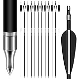 Sunya Sportpfeile Carbon 30 Zoll (Spine 500) - 12er Pack Pfeile für für Recurve & Compoundbogen​