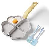 RIOVARM 4-Loch Herzform Eierpfanne Antihaftbeschichtung Granit Kleine Pfannen Induktion Bratpfanne Kreativ Niedlich Omelett-Pfanne ohne PFOA Gesunde Pfannkuchen Pfanne zum Frühstück