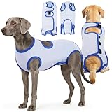 IDOMIK Weicher Hunde-Operationsanzug, atmungsaktiv, chirurgischer Anzug für weibliche und männliche Kastrose, verstellbarer Hunde-Einteiler verhindert Lecken von Bauchwunden, E-Halsband und Kegel