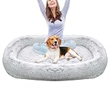 Hundebett für Erwachsene für Menschen | Thermo-waschbares Haustierkissen für den Innenbereich, Katzenhöhlen – gemütliche Welpen-Couch mit erhöhten Kanten, Plüschkissen für Herbst und Winter