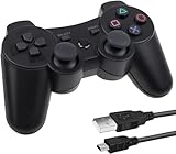 Lunriwis Wireless Controller für PS3, Wireless Controller Double Shock Gaming Controller 6-Achsen Bluetooth Gamepad Joystick mit kostenlosem Ladekabel für PS3 Controller