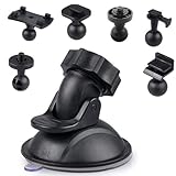 CLKE Dashcam Halterung, Vakuum Saugnapfhalterung, Navi Halterung Auto, mit 6 Arten Adapter 360 Grad Autokamera Saugnapfhalterung, für Video Recorder auf Windschutzscheibe & Armaturenbrett Halterung