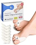 YOGAMEDIC Zehentrenner & Zehenspreizer Hallux Valgus Korrektur - 6 Stück,Transparent, Silikon - Sanfte Hammerzehen- & Ballenzehenkorrektur - Waschbar & Wiederverwendbar - Hallux Valgus Zehenspreizer