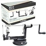 ScrapCooking 5255 3-in-1 Metall Apfelschälmaschine mit Kurbel, Schwarz Professioneller Edelstahl-Apfelschäler für Backwaren, Küche, Zinc