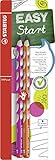 STABILO - Ergonomischer Dreikant-Bleistift für Rechtshänder - EASYgraph in pink, orange - 2er Pack - Härtegrad B