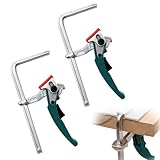 2 Stück Ganzstahl Hebelzwinge, Schnellspanner Zwinge, Tischzwinge mit Hebelgriff mit 160mm Kapazität und 60mm Kehlentiefe zum Schneiden, Schleifen