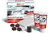 SONAX Aktionsset KratzerEntferner Lack (2 x 25 ml) beseitigt Kratzer und Schrammen aus Klarlacken | Art-Nr. 03058410,Rot,AktionsSet KratzerEntferner Lack (50 ml)