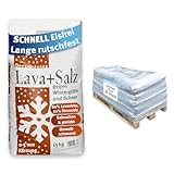 OPPENHÄUSER Lava-Salz Gemisch 540kg gebrochen & gesiebt: 80% Lavastreu 20% Streusalz (DIN EN 16811-1), schnell & langanhaltend, für Gehwege & Straßen, Premium Qualität, 1/2 Palette