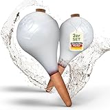 VITALLEO Bewässerungskugeln - 2er Set/XL (400 ml) - automatische Pflanzen Bewässerung - Wasserspender Pflanzen - Tonkegel Bewässerung für Zimmer & Balkon (Weiß)