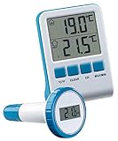 FreeTec Digitales Teich- und Poolthermometer mit LCD-Funk-Empfänger, IPX8