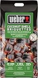 Weber Grill-Briketts aus Kokosnussschalen (4kg Sack), leistungsstark, für Lange und konstante Glut, ideal für längeres Grillen des Grillguts, 100% natürlich (18401)