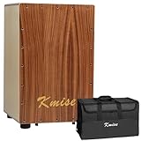 Kmise Tragbare Cajon-Schlagzeugbox, 30 x 30 x 48 cm, verstellbare Snare-Cajon-Trommeln, massives Akazien- und Birkenholz, Percussion-Instrument Geschenk für Erwachsene und Kinder, mit Tragetasche, für
