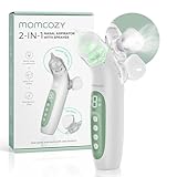 Momcozy BreezyClear 2-in-1 Nasensauger Baby elektrisch mit Sprühfunktion, 65 kPa Saugkraft, 4 einstellbare Stufen, leiser & tragbarer Nasensauger Baby mit beruhigendem Licht & Musik