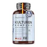 Kulturen Komplex mit 60 Mrd. KBE - 20 Bakterienstämme und Bio Inulin -120 vegane Kapseln - Bakterienkulturen mit Bifidobacterium, Lactobacillus Gasseri & Reuteri - 2 Monate Vorrat WeightWorld