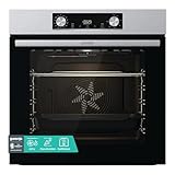 Gorenje BOP6737E02XK Einbaubackofen, 77 Liter, 60CM, Heißluft, EcoClean-Email, Air Fry, Aushängbare Glas-Backofentür, Fast Pre-heat, PyroClean, Abnehmbare Glastür, Max. Ofentemperatur 300 °C