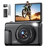 4K 64MP Digitalkamera Kamera Fotokamera: 16X Digital Zoom Kompaktkamera mit 2-Zoll IPS Klappdisplay Fotoapparat - Geschenk Ab 8-18 Jahre Teenager Kids Anfänger - Mini Retro Vlog Camera