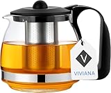 Viviana Glas‑Teekanne „Shov Edition“ – hitzebeständige Teekanne mit Edelstahl‑Infuser, ideal für losen Tee & Klarglas-Optik (1700ml)