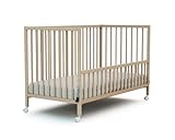 WEBABY - Babybett Beistellbett Holz 60x120 cm Buche Natur LIO| Kinderbett Co-sleeping babybett | Von Geburt an | Höhenverstellbar | Lattenrost
