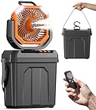 WAROUS Klimaanlage Mobil, 5-in-1 Mobiles Klimagerät, Luftkühler mit Wasserkühlung Wassertank 6L, 20000 mAh, wiederaufladbar über USB, 4 Windgeschwindigkeiten, Oszillation, Leise für Zuhause Außen