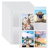 100 Stück fotohüllen din a4 postkarten,Transparent Postkartenhüllen,800 Doppelseitig Fotohüllen 4 Taschen Foto Seitenschutz,Klarsichthüllen a4 Fotohüllen für Zum Fotos Postkarten aufbewahrung