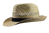 Black Jungle Varadero Strohhut Natur Sommerhut Strohhüte Havanna Hut Unisex Bogart Fedorahut (58)