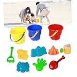 KOMBIUDA 9 Teiliges Strandspielzeug Set Mit Kreativen Sandformen Eimer Und Schloss Sandwerkzeugen Zufälligen Farben Ideal Für Kinder Zum Spielen Im Sandkasten Am Strand Oder Im Pool