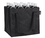 Amazon Basics Flaschentasche, 12 Fächer, 0.75 l Flaschen, Schwarz, Einfarbig