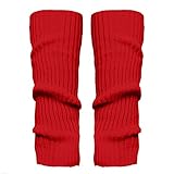 Gestrickte Beinstulpen für Damen – gestrickte warme Beinstulpen, wadenlange Socken, kniehohe Strümpfe, weich und gemütlich, lange Stiefelsocken für den Winter, oberschenkelhohe Füße, rot