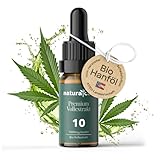 naturacbd Hanföl10 Extra Starkes und Hochdosiertes Hanfsamenöl mit 10ML (250 Tropfen) - Premium Vital Hanfsamenöl - 100% Natur - mit Omega 3-6-