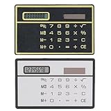 GNURBDILFO 8-Stelliger Taschenrechner, Schlanker Solar-Taschenrechner mit Touchscreen, Kreditkarten-Design, Mini-Größe, Tragbarer Schlanker Taschenrechner