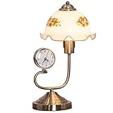 Nachtischlampen Amerikanische kreative Uhr und Tischlampe Schlafzimmer Nachttischlampe Wohnzimmer Dekoration Edge mehrere Tischlampen, verwendet for Studienbüro Dekor Schreibtischlampe Bedside Lamp