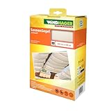 Windhager Sonnensegel für Seilspanntechnik, Wintergarten und Terrassen Beschattung, Seilspannmarkise, 420 x 140 cm, Uni-Weiß