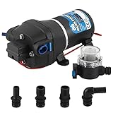 Mxmoonant 12V DC Automatische Wasserpumpe, Druckpumpe, 35 Psi, 2,4 Bar, 95W, 12,5 Lpm/min, Selbstansaugend, Überlastungsschutz, Geräuscharm, für Wohnwagen, Boot, Waschen, Spritzen, Garten