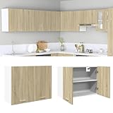 Mokuyary Hängeschrank Lyon Sonoma-Eiche 80x31x60 cm Holzwerkstoff Küchenzeile, Schrank, Unterschrank, Küchenschrank, Hängeschrank
