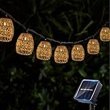 10 Stück LED Solar Lichterkette Aussen 3.6m, Solar Lampions Außen Wetterfest IP44 Wasserdicht Lichterkette Außen Solar, Papierseil Solar Lichterkette Outdoor Solarleuchten Für Außen Garten Balkon