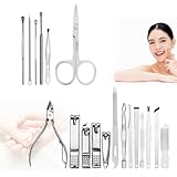 Toyvian Professionelles Nagelhautzangen Satz aus Edelstahl mit Scharfen Präzisionsklingen Nagelknipser und Nagelhautentferner Rostfrei für Maniküre Zuhause und Unterwegs Khaki