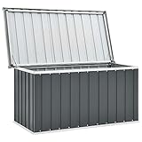 Yunir Garten-Aufbewahrungsbox, Verzinkter Stahl, Garten-Aufbewahrungsbox, 129 X 67 X 65 Cm, Garten-Aufbewahrungsbox, Grau, für Gartenterrasse Im Freien