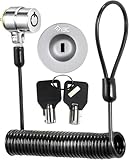 I3C Kabelschloss für PC Sicherheitskabel mit Schlüssel Laptopschloss Sicherheitsschloss für Laptop Smartphone Mac iPad iPhone Tablet (1 Stück Silber)