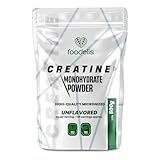 Creatin Pulver 500g reines Creatin Monohydrat in mikronisierter 200 Mesh Qualität – Ohne Zusätze, Geschmacklos, 100% vegan, hergestellt in der EU & Vorrat für 166 Portionen