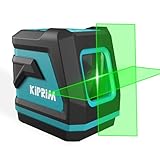 Kiprim Grüner Kreuzlinienlaser LV8 mit Verbesserter Sichtbarkeit, Einstellbarer Helligkeit,Manuellem/Selbstnivellierendem/Impulsmodus, Batterien und Tragetasche im Lieferumfang Enthalten