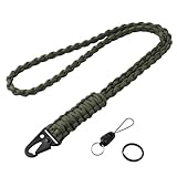 Vicloon Paracord Schlüsselanhänger, 1 Stück Umhängeband Schlüsselband, Paracord Lanyard mit Metall Ring und Adlerschnabelknopf Geflochtenes Lanyard für Schlüssel, Ausweishalter (Armeegrün)